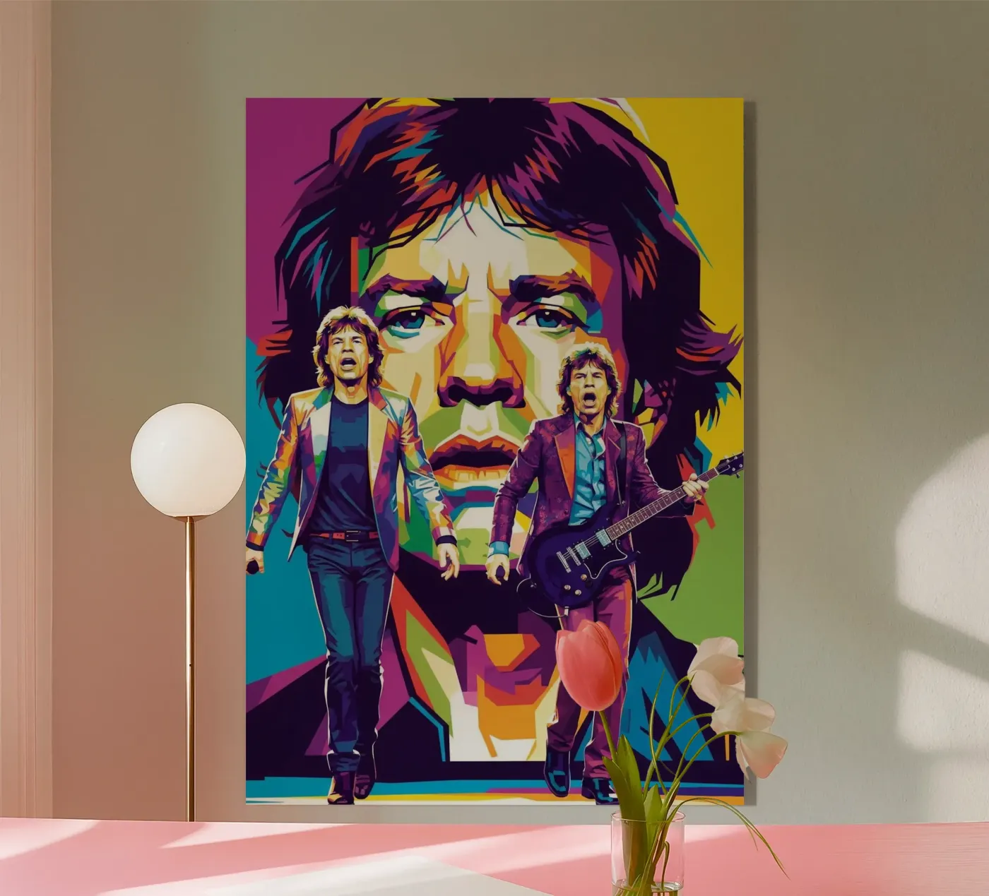 Mick Jagger performance (3) acryl van Hantamrata