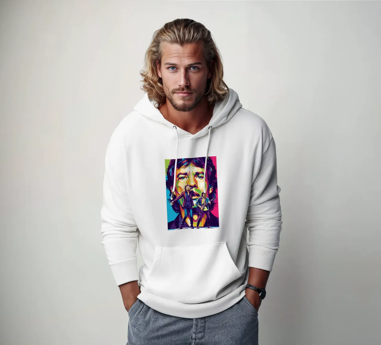 Mick Jagger performance (4) felpa con cappuccio da Hantamrata