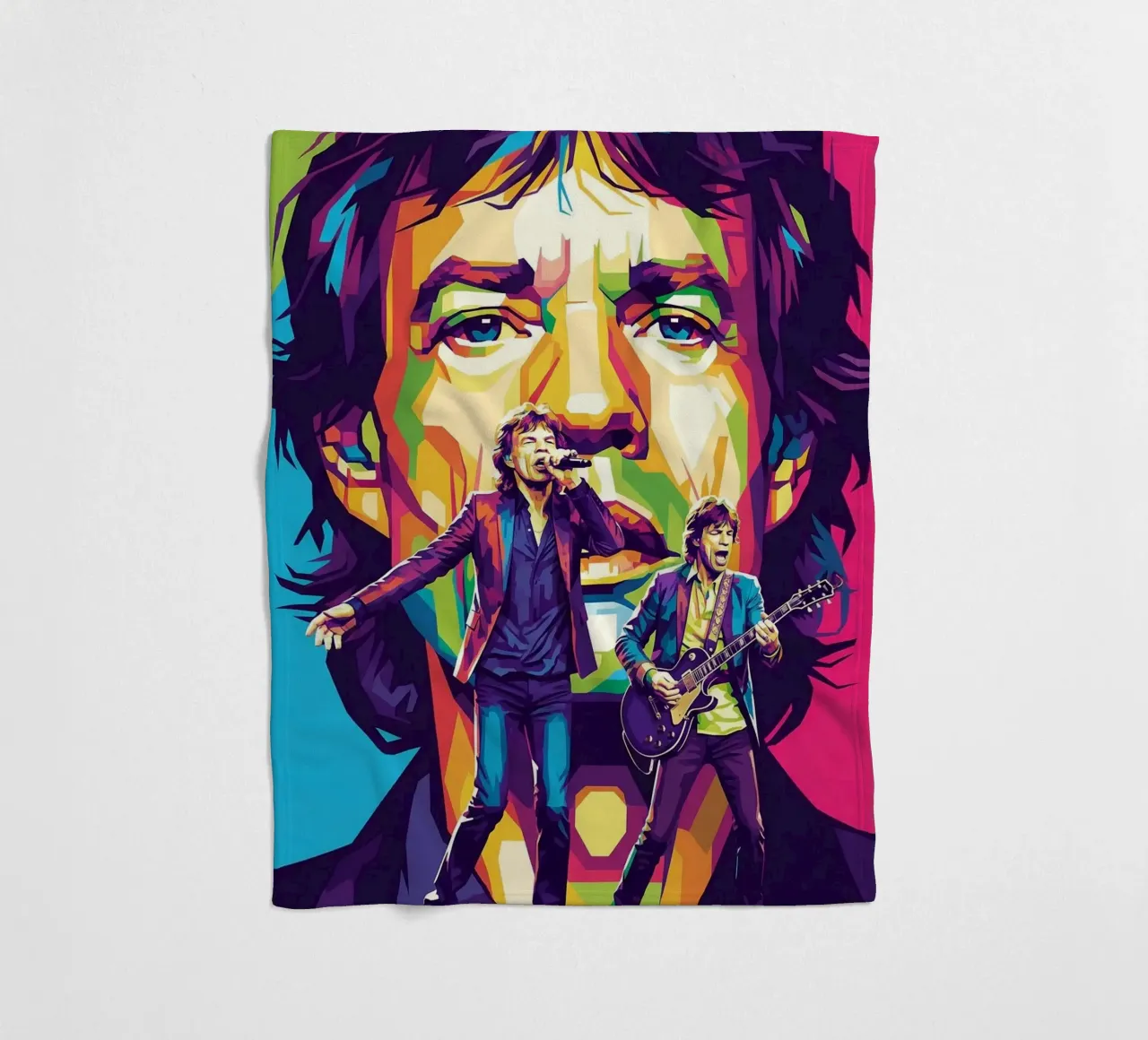 Mick Jagger performance (4) coperta in pile da Hantamrata