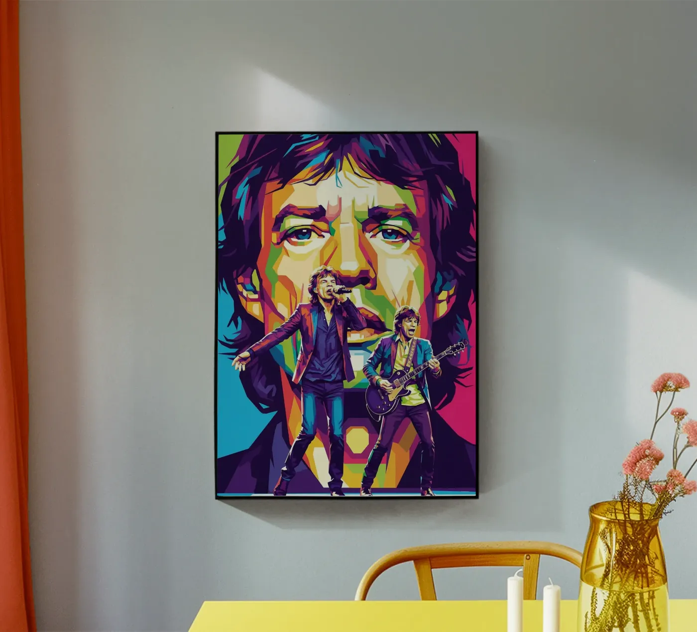 Mick Jagger performance (4) acryl van Hantamrata