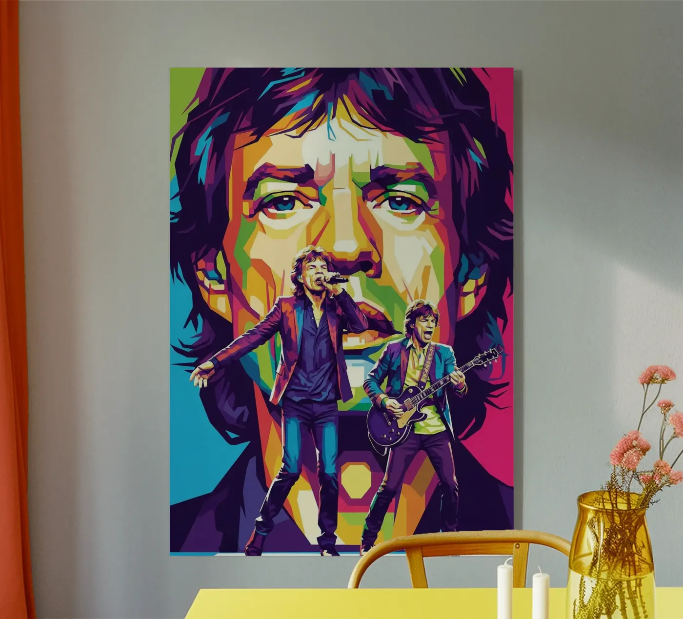 Mick Jagger performance (4) acryl van Hantamrata