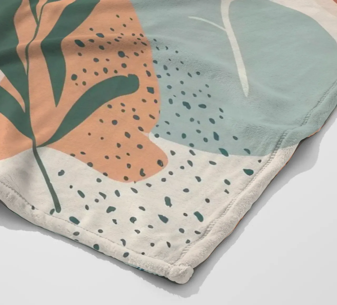 Pastello botanico astratto coperta in pile da Line Fable