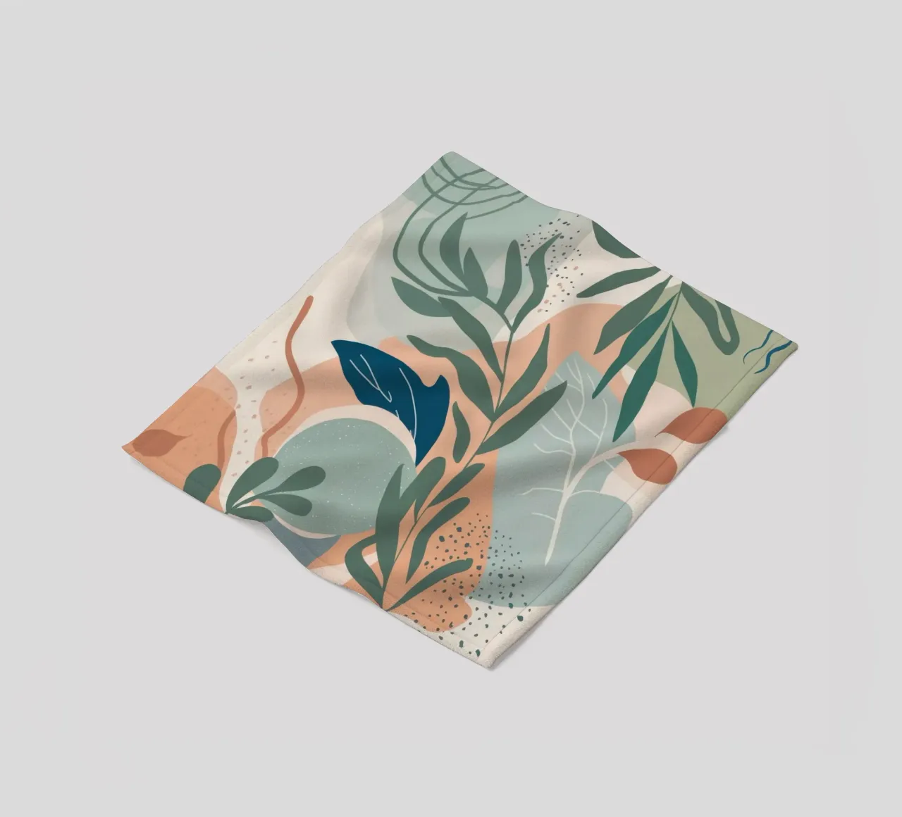 Pastello botanico astratto coperta in pile da Line Fable