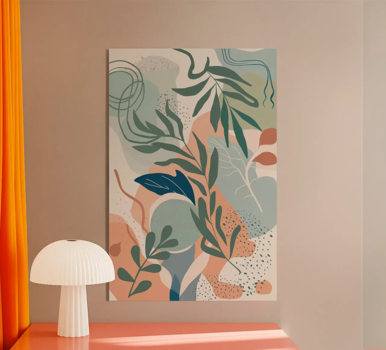 Pastello botanico astratto plexiglass da Line Fable
