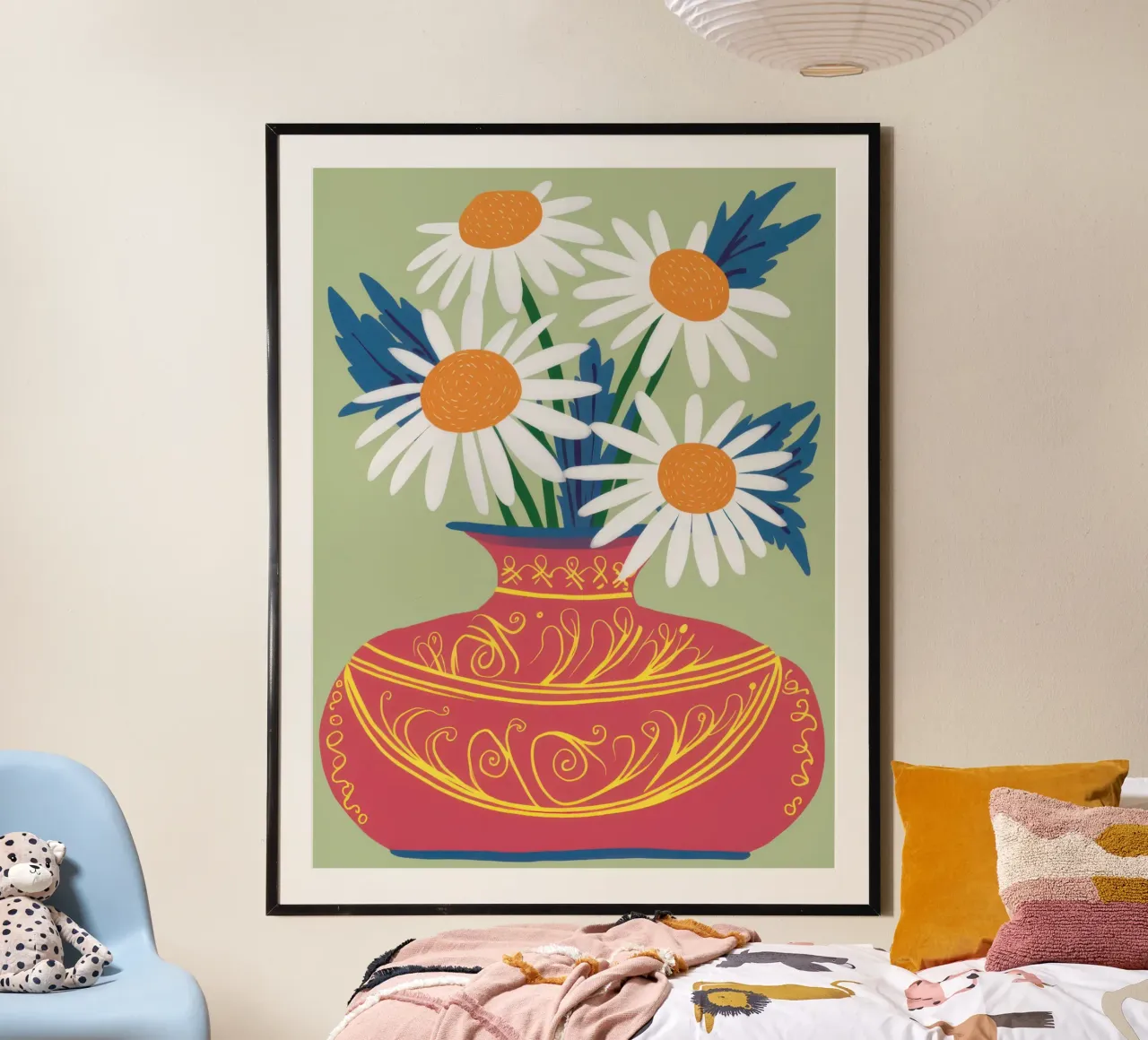 Bouquet di margherite ornato poster da Line Fable