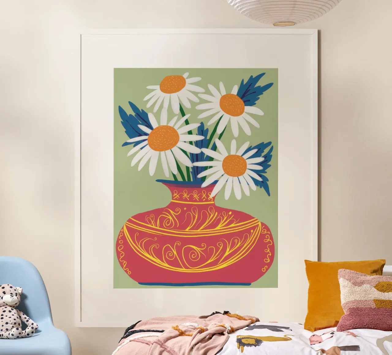 Bouquet di margherite ornato poster da Line Fable
