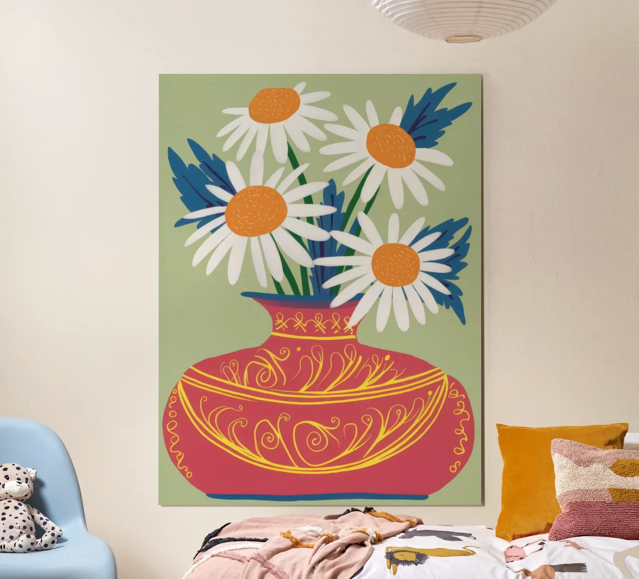 Bouquet di margherite ornato poster da Line Fable