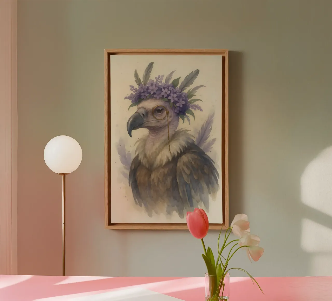 De edele toeschouwer: Gier in Violet canvas met Baklijst van Graceful Desine