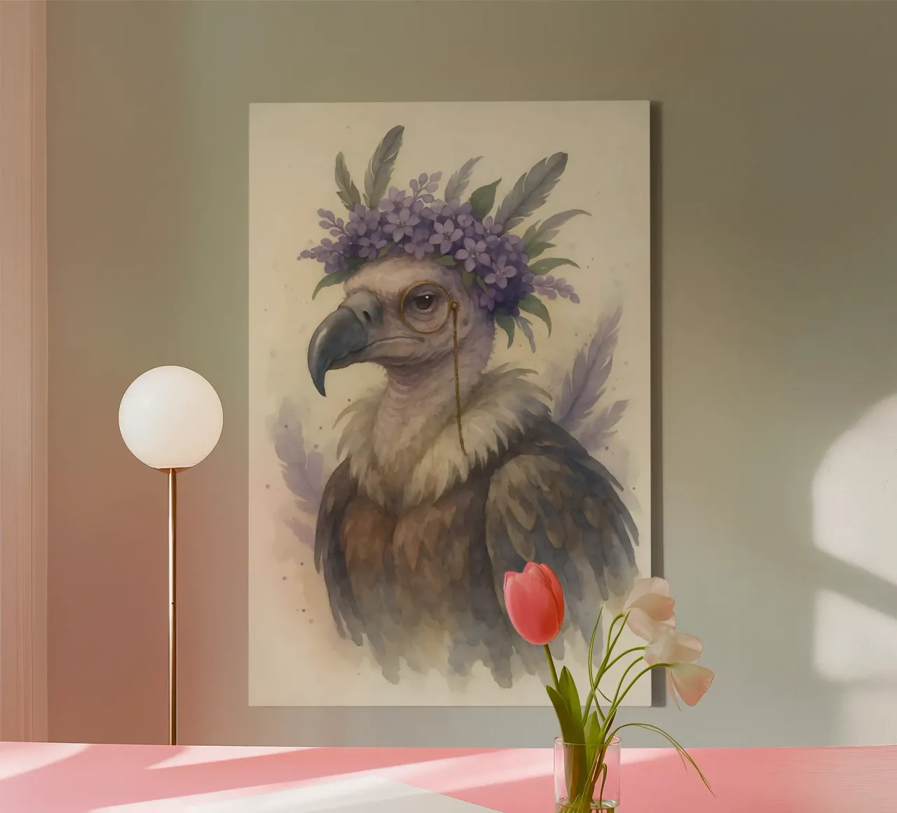De edele toeschouwer: Gier in Violet canvas met Baklijst van Graceful Desine
