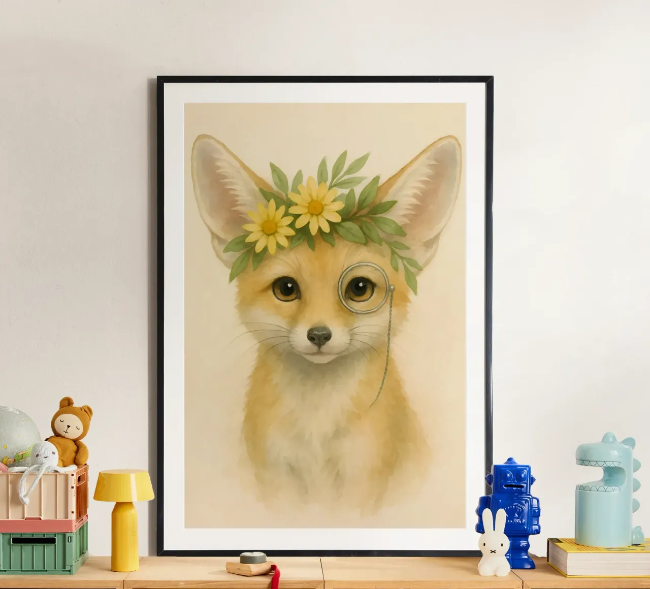 Der neugierige Adlige: Fuchs mit Gänseblümchen Poster von Graceful Desine