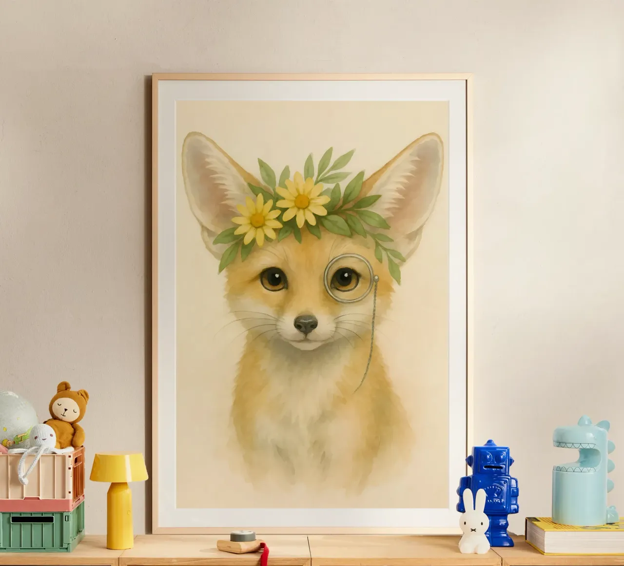 Der neugierige Adlige: Fuchs mit Gänseblümchen Poster von Graceful Desine
