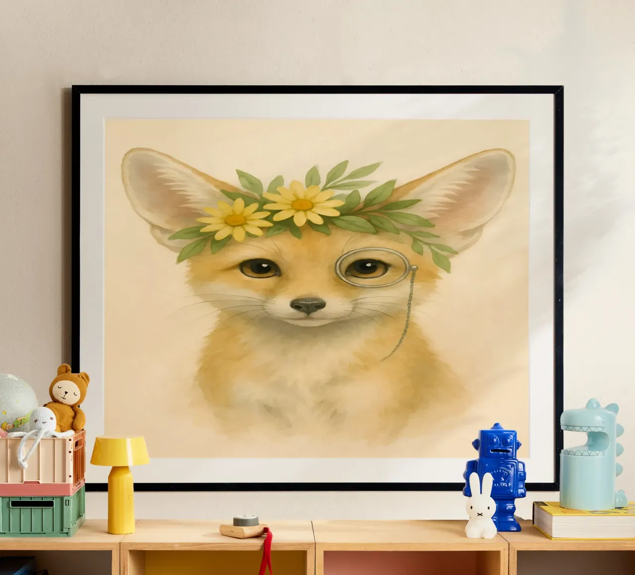 Der neugierige Adlige: Fuchs mit Gänseblümchen Poster von Graceful Desine
