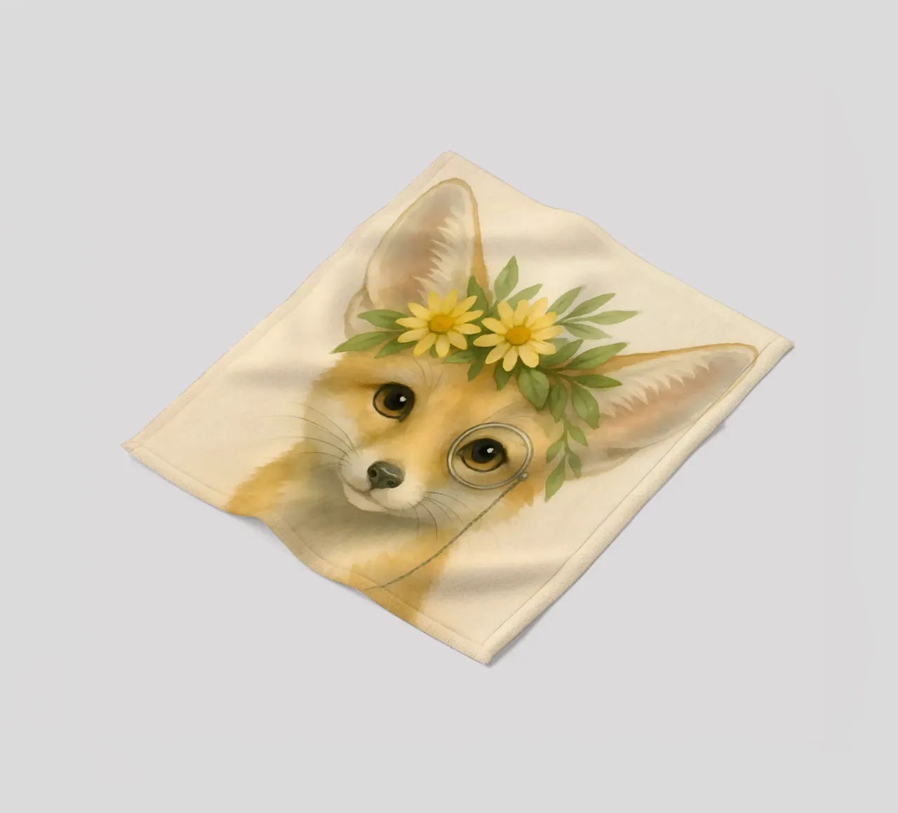 Der neugierige Adlige: Fuchs mit Gänseblümchen Fleecedecke von Graceful Desine
