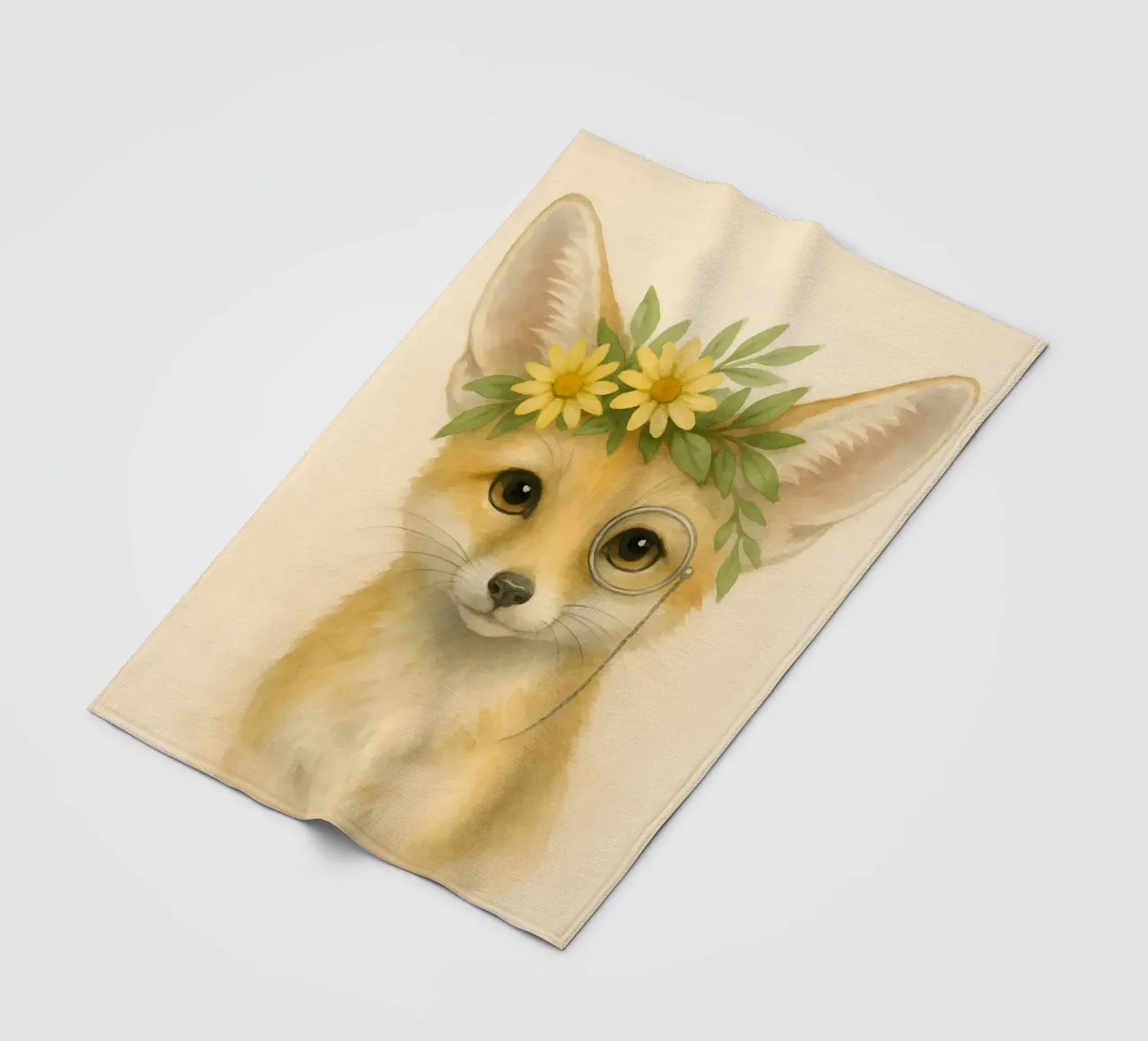 Der neugierige Adlige: Fuchs mit Gänseblümchen Fleecedecke von Graceful Desine