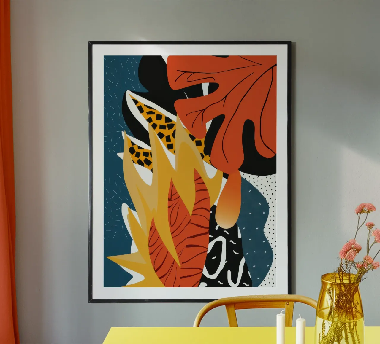 Feline Jungle Abstract Poster von Line Fable