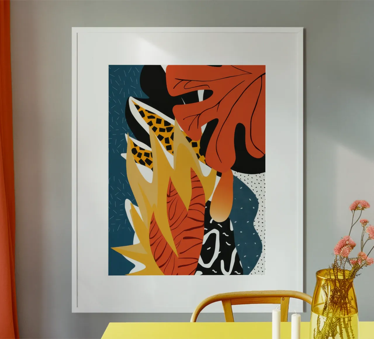 Feline Jungle Abstract Poster von Line Fable