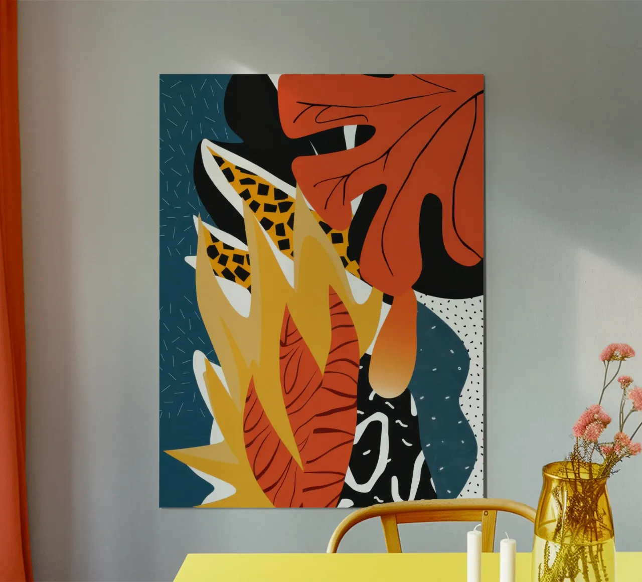 Feline Jungle Abstract Poster von Line Fable