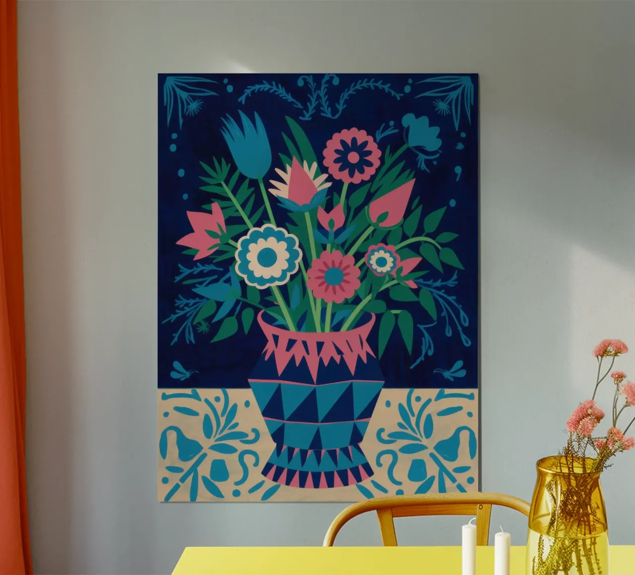 Bouquet ornato di cobalto poster da Line Fable