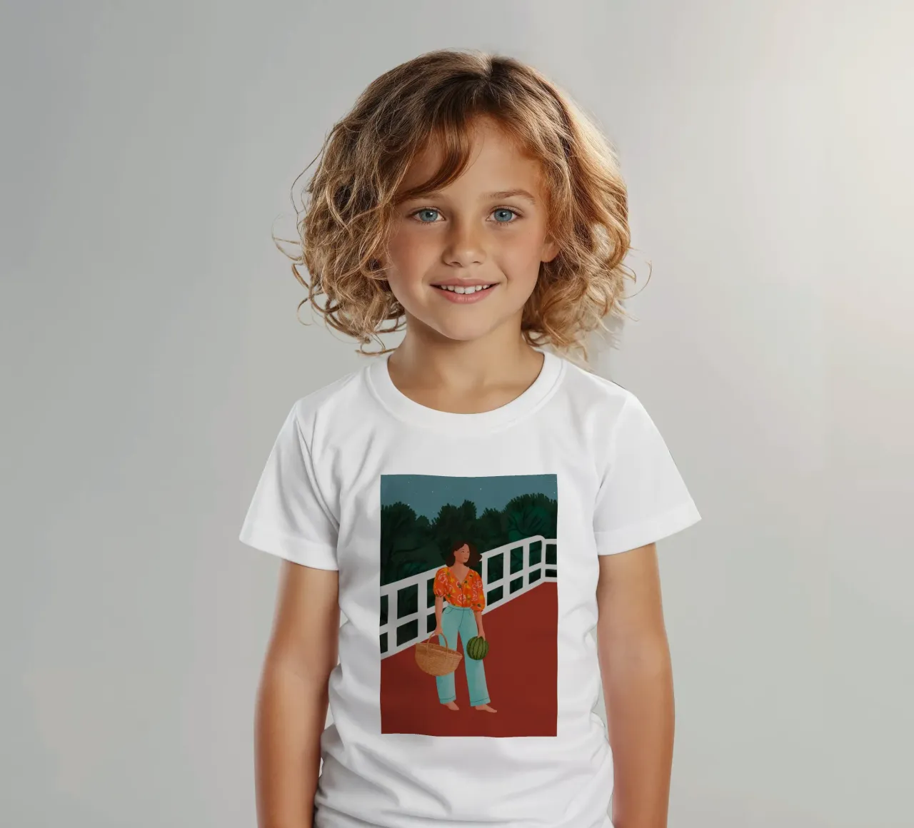 Terrazza Calma mattutina t-shirt bambini da Line Fable