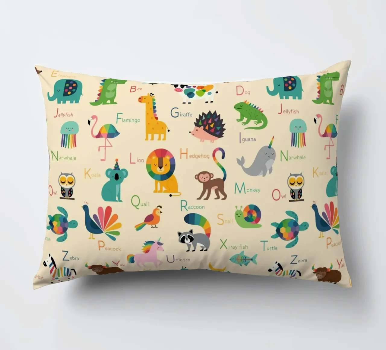 Lo zoo dell'arcobaleno cuscino da Andy Westface