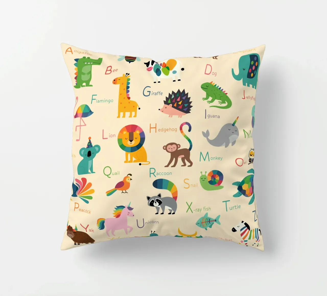 Lo zoo dell'arcobaleno cuscino da Andy Westface