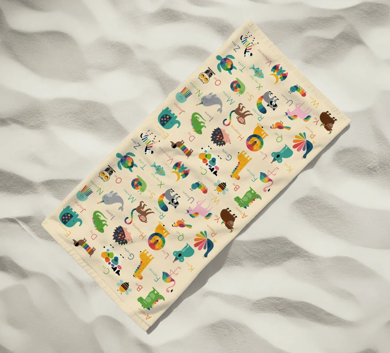 Lo zoo dell'arcobaleno telo mare da Andy Westface