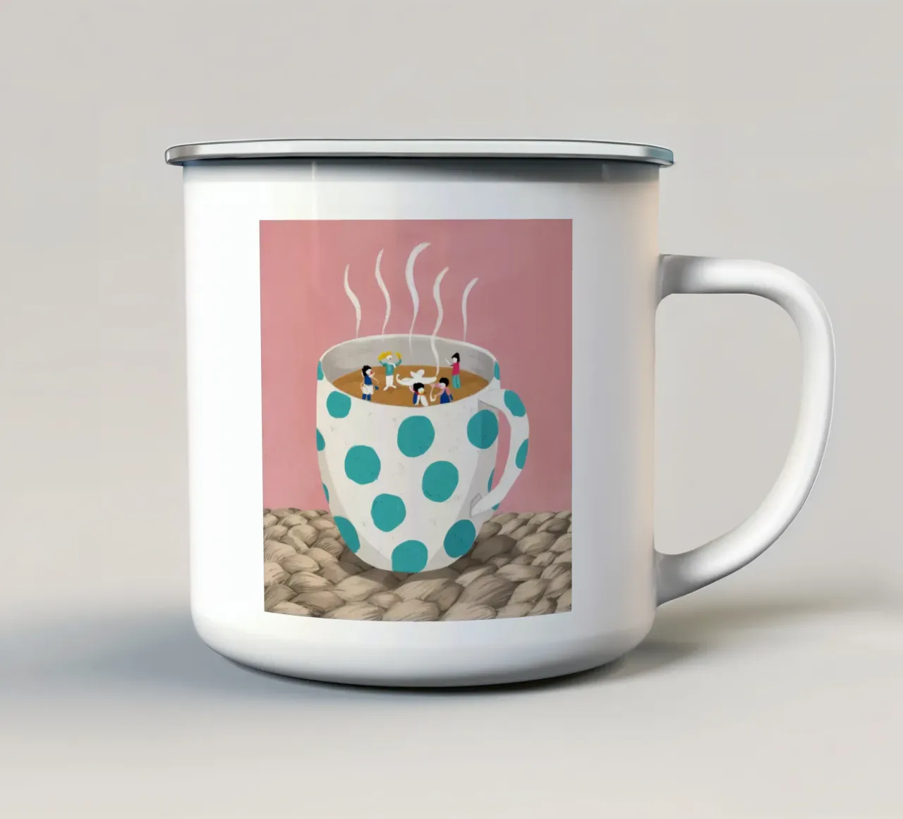 Il sogno del tè in comune tazza in smalto da Line Fable