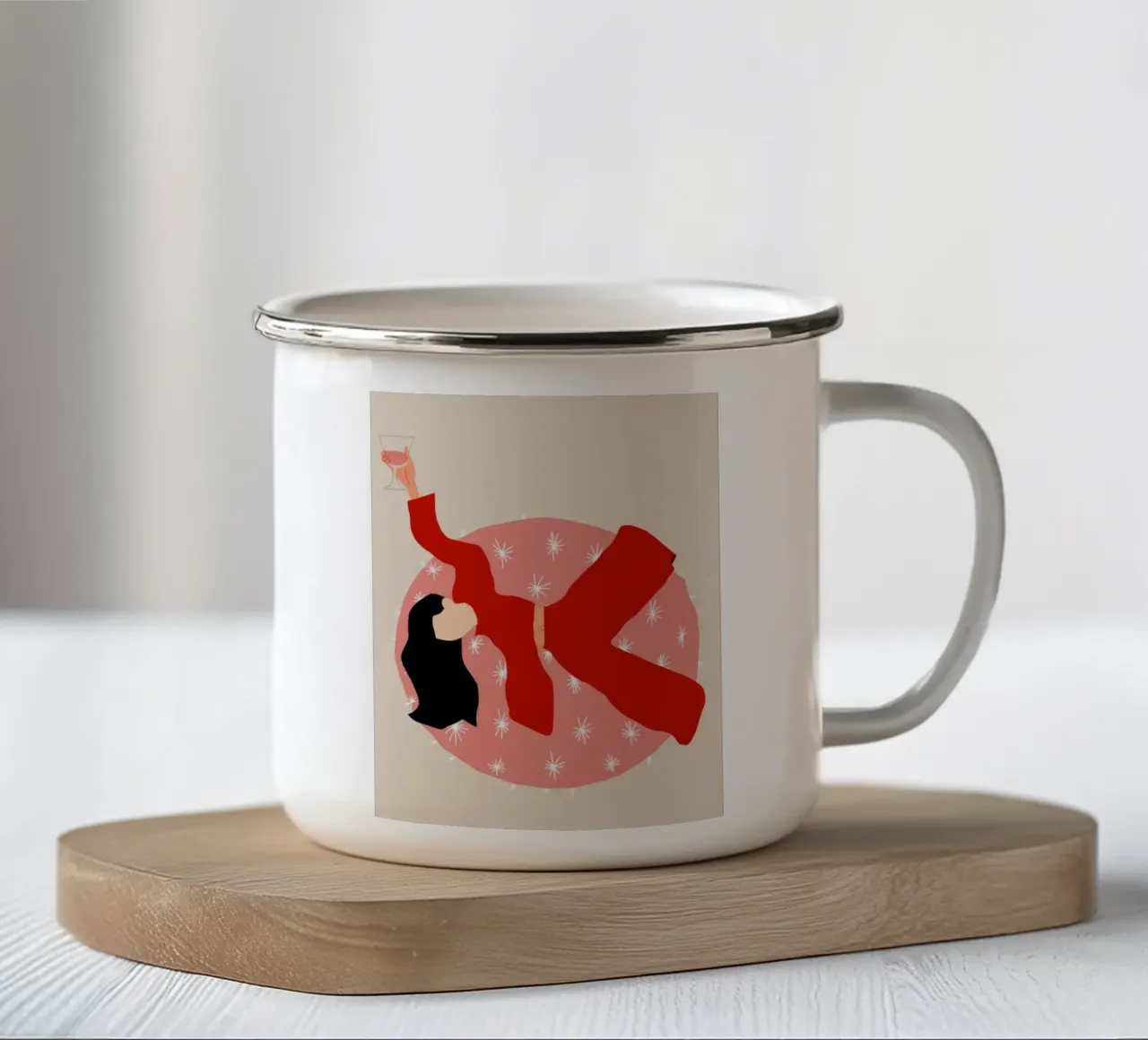 Vino Celeste Riposo tazza in smalto da Line Fable