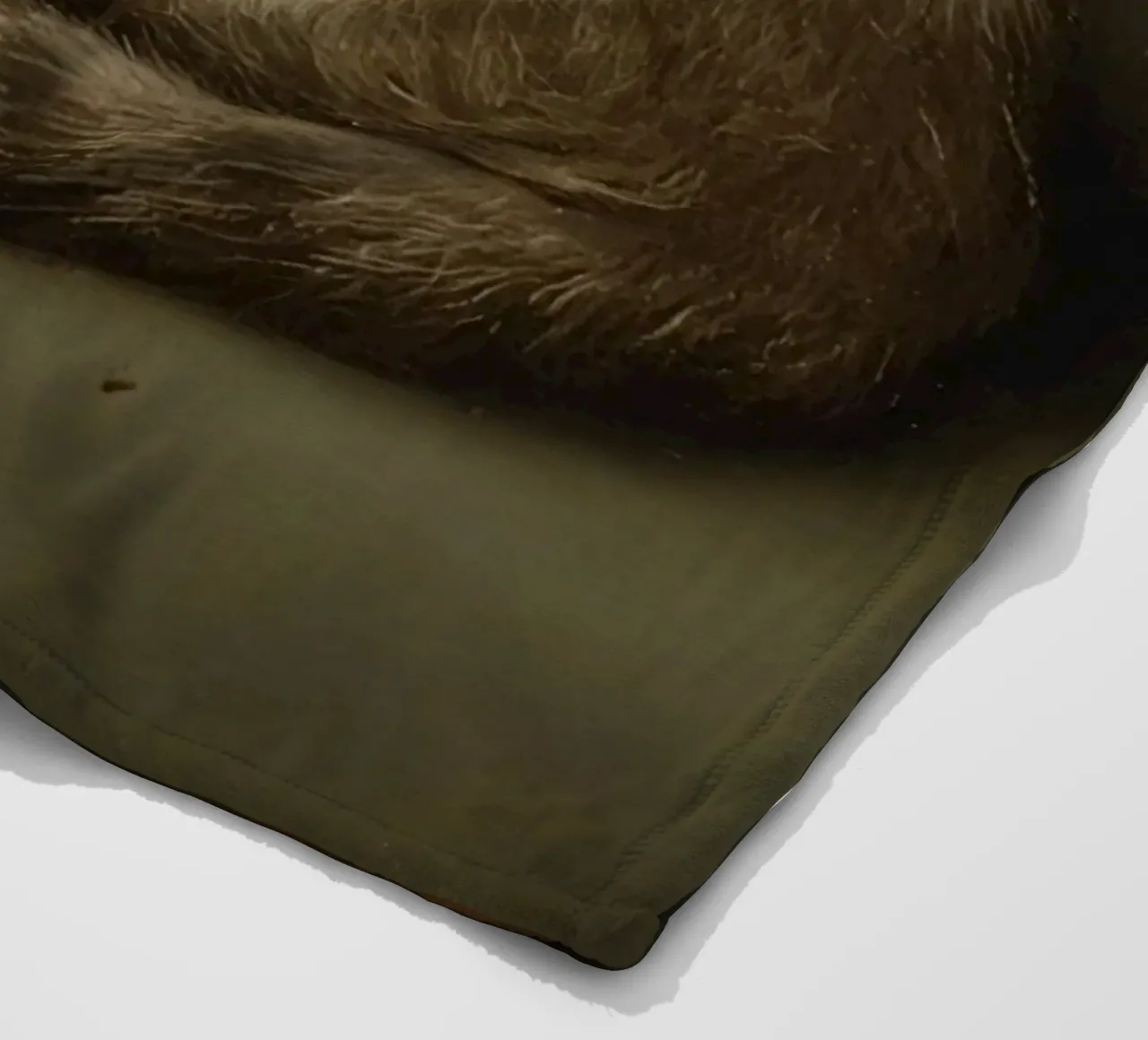 Gatto pacifico che dorme accoccolato su una superficie liscia coperta in pile da DesignDoodle