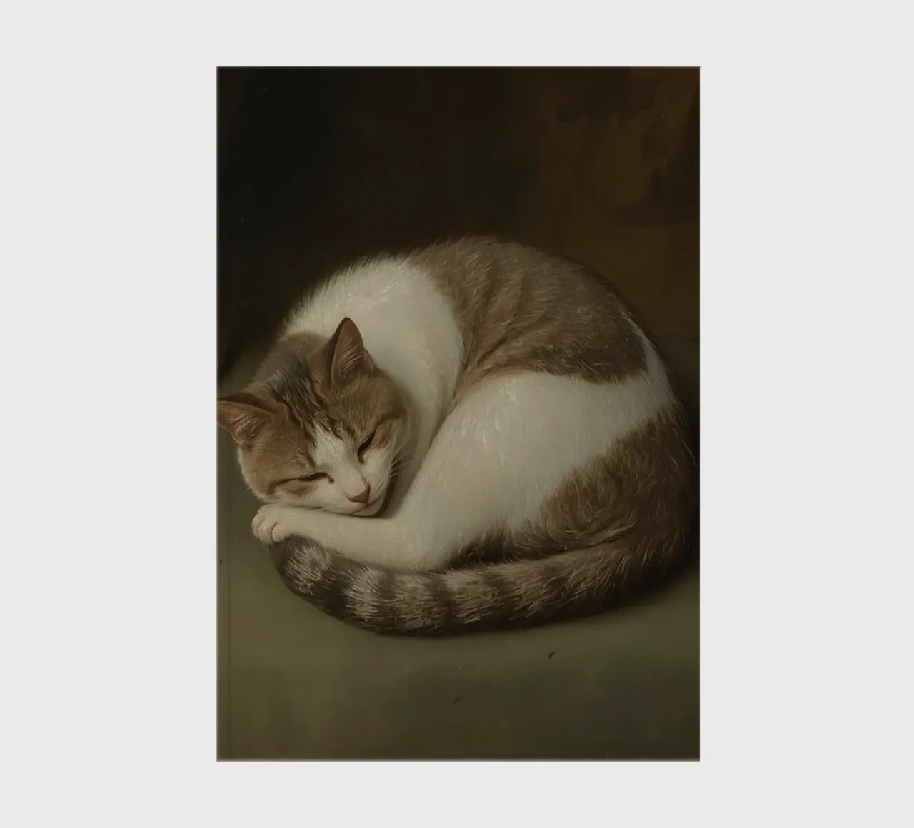 Chat paisible endormi, recroquevillé sur une surface lisse carnet de notes de DesignDoodle