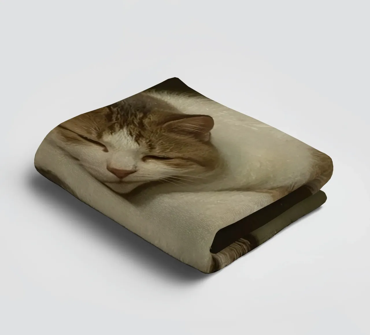 Gatto pacifico che dorme accoccolato su una superficie liscia asciugamano da bagno da DesignDoodle