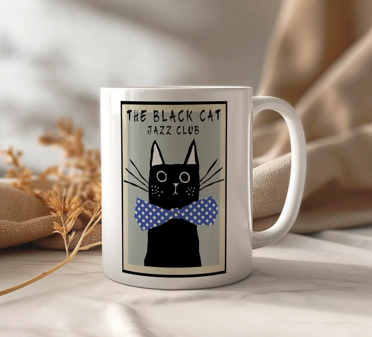 The Black Cat ceramic mug by Arjun
