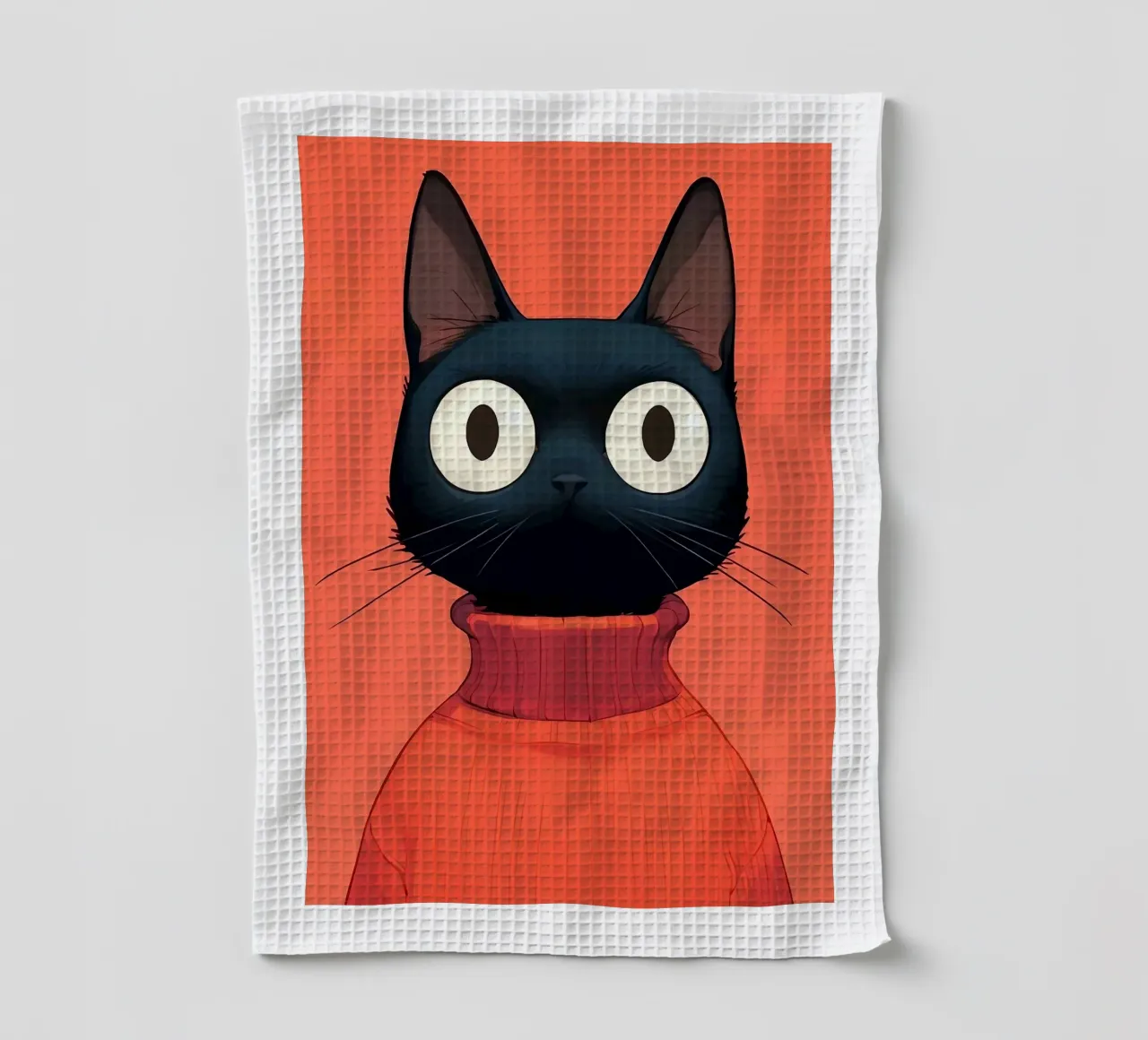 Black Cat tea towel by Arjun