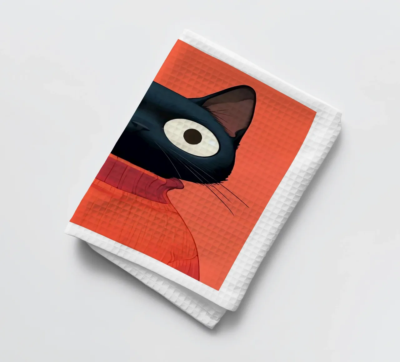 Black Cat tea towel by Arjun