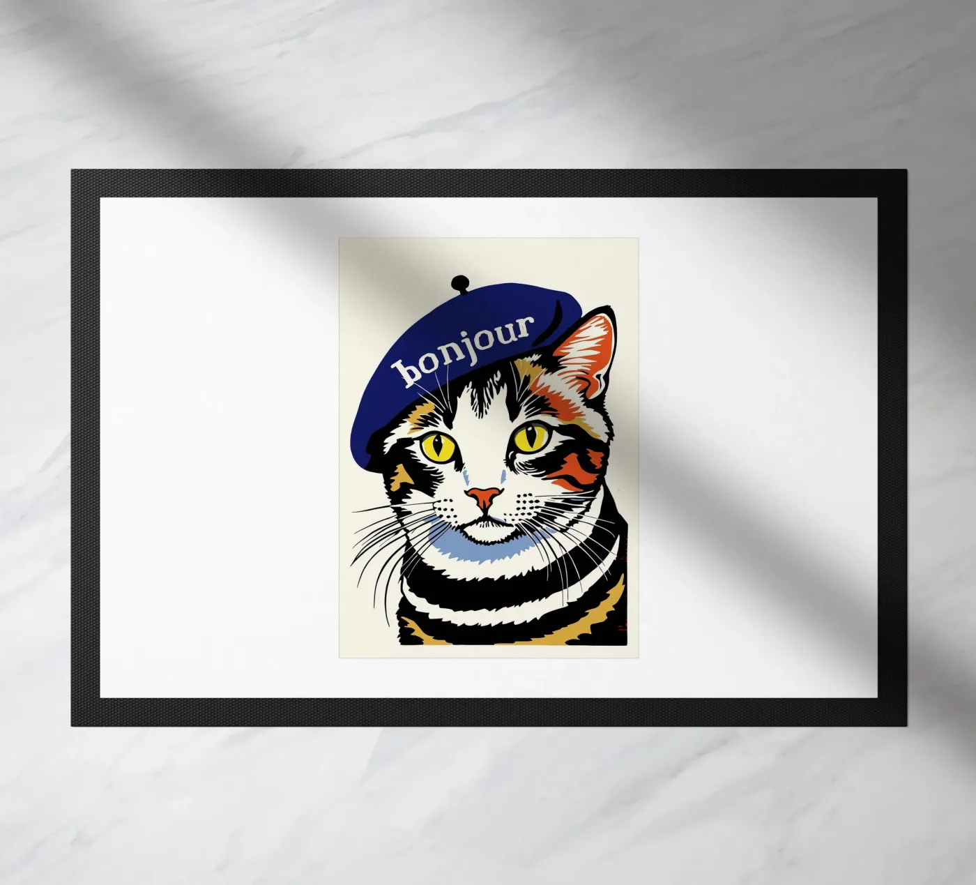 Hello Cat doormat by Arjun