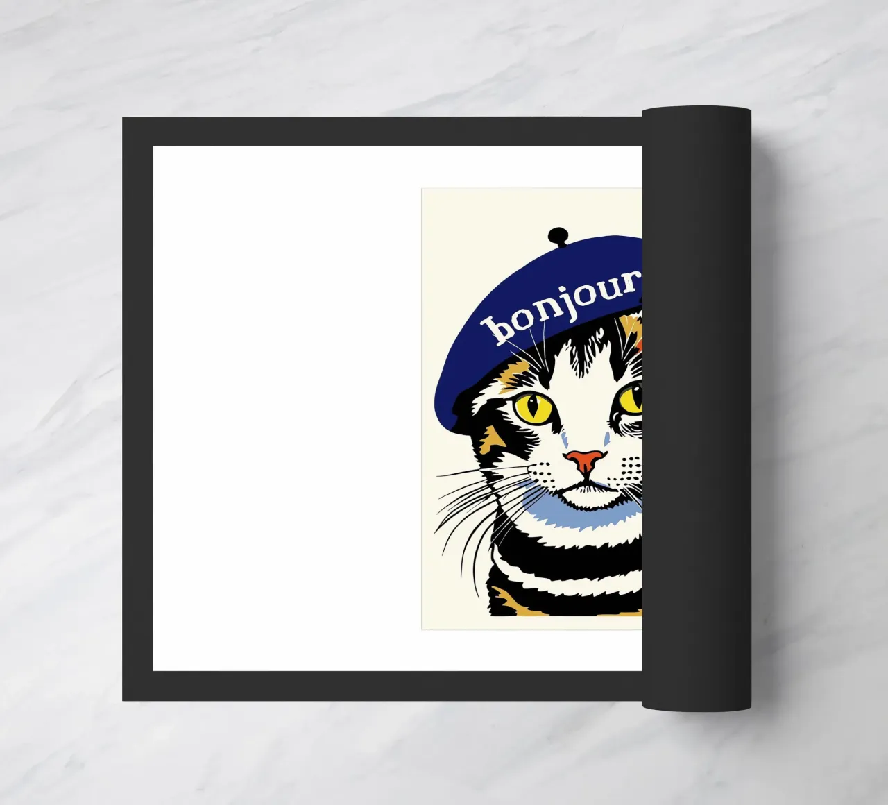 Hello Cat doormat by Arjun