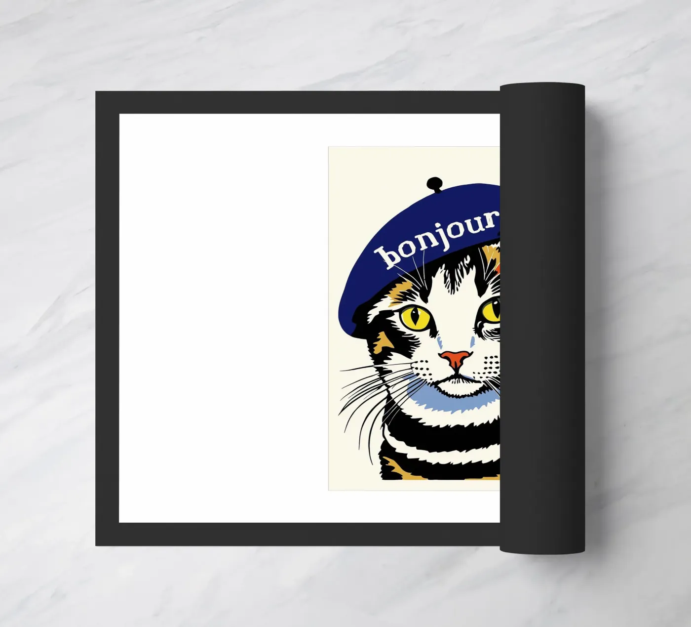 Hello Cat doormat by Arjun