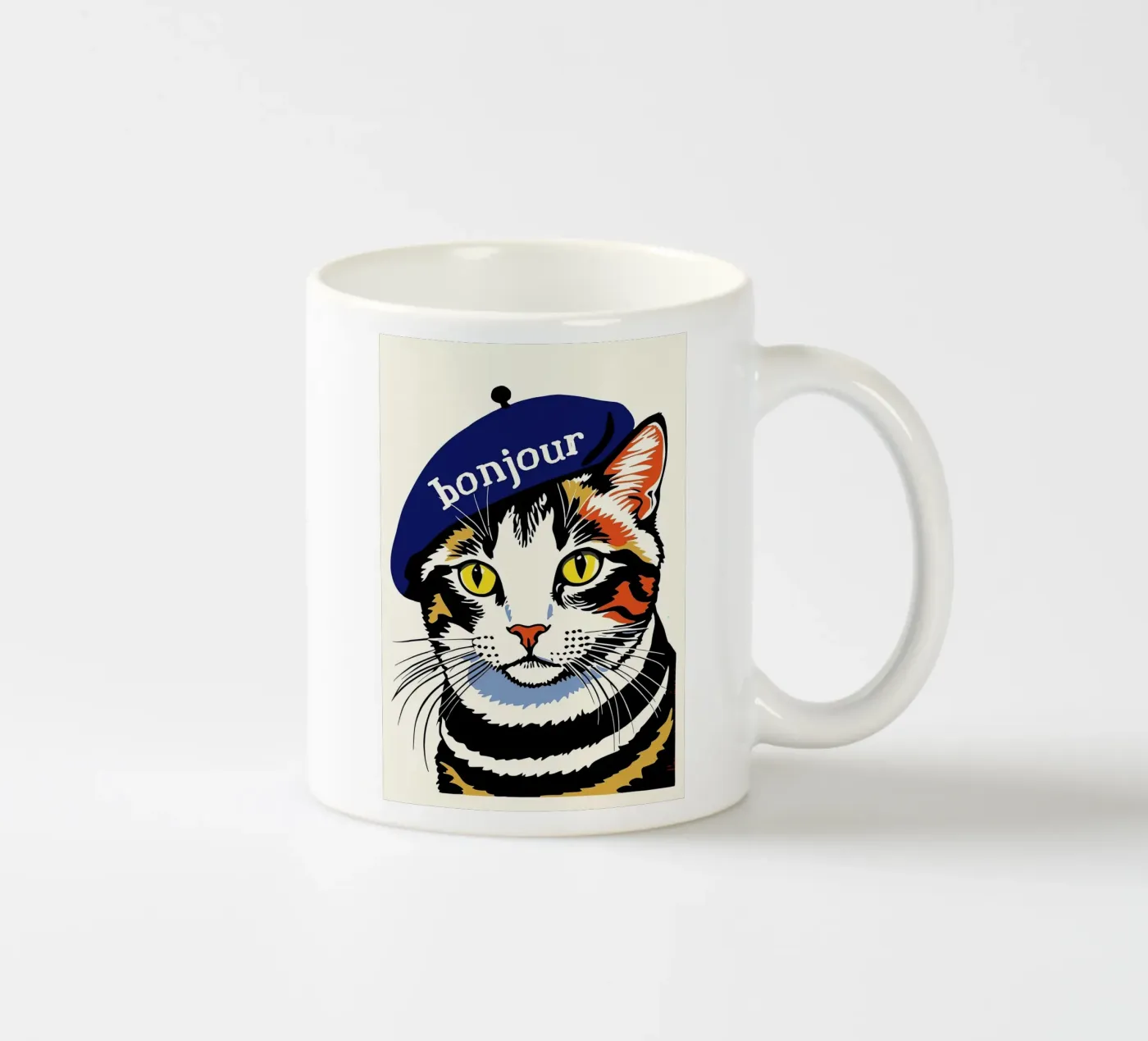Hello Cat ceramic mug by Arjun