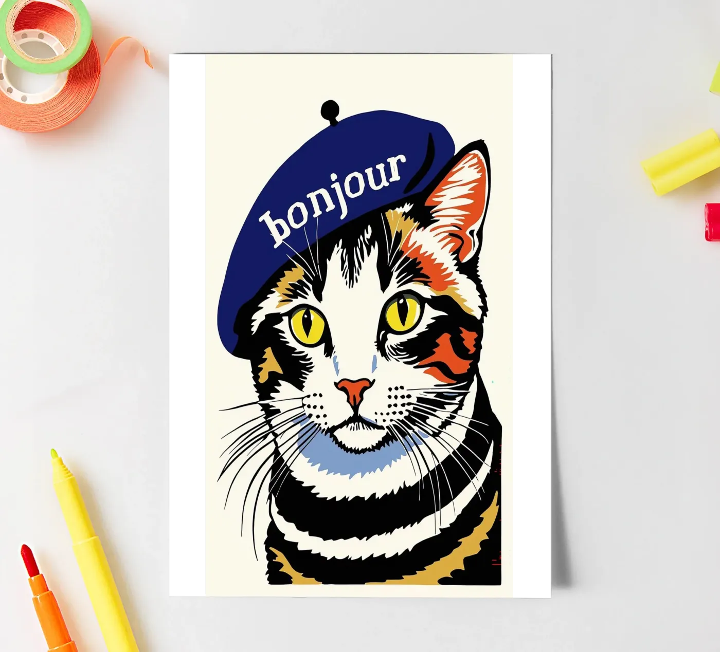 Hello Cat sticker sheet by Arjun