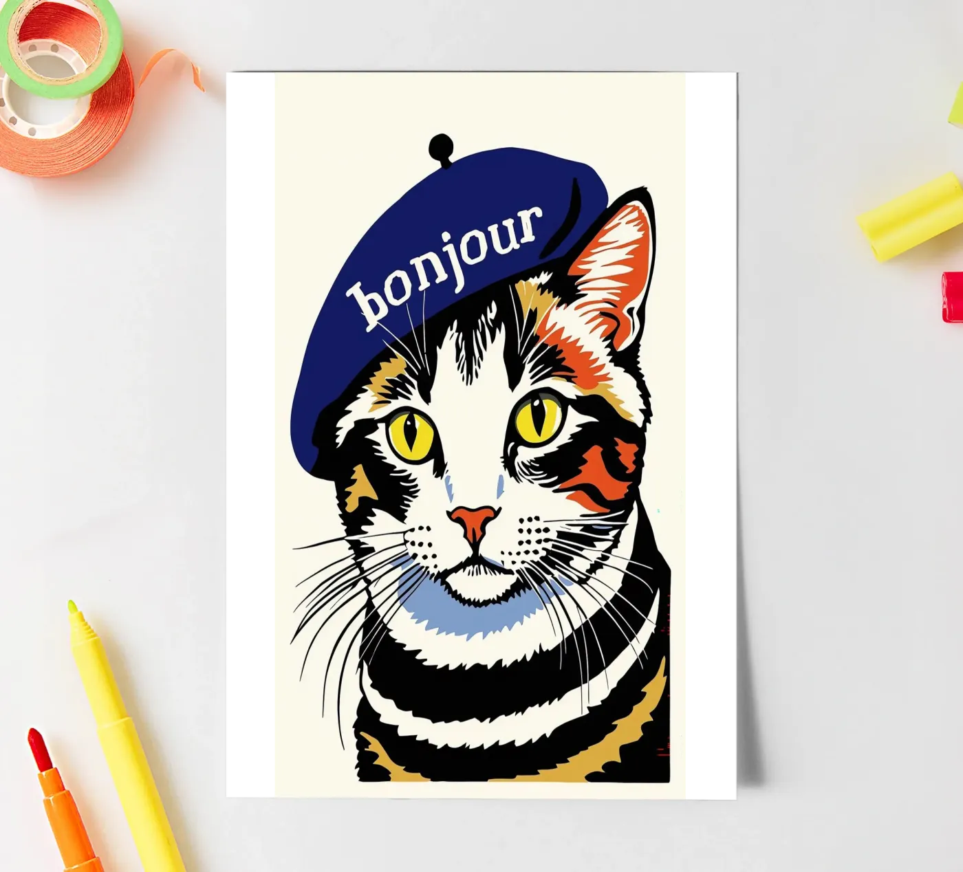 Hello Cat sticker sheet by Arjun