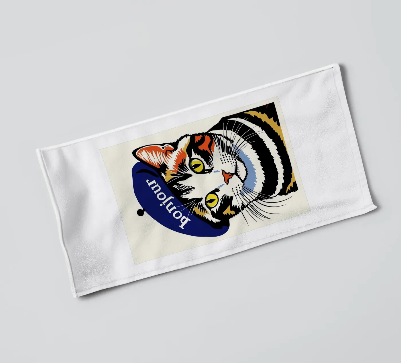 Hello Cat towel by Arjun