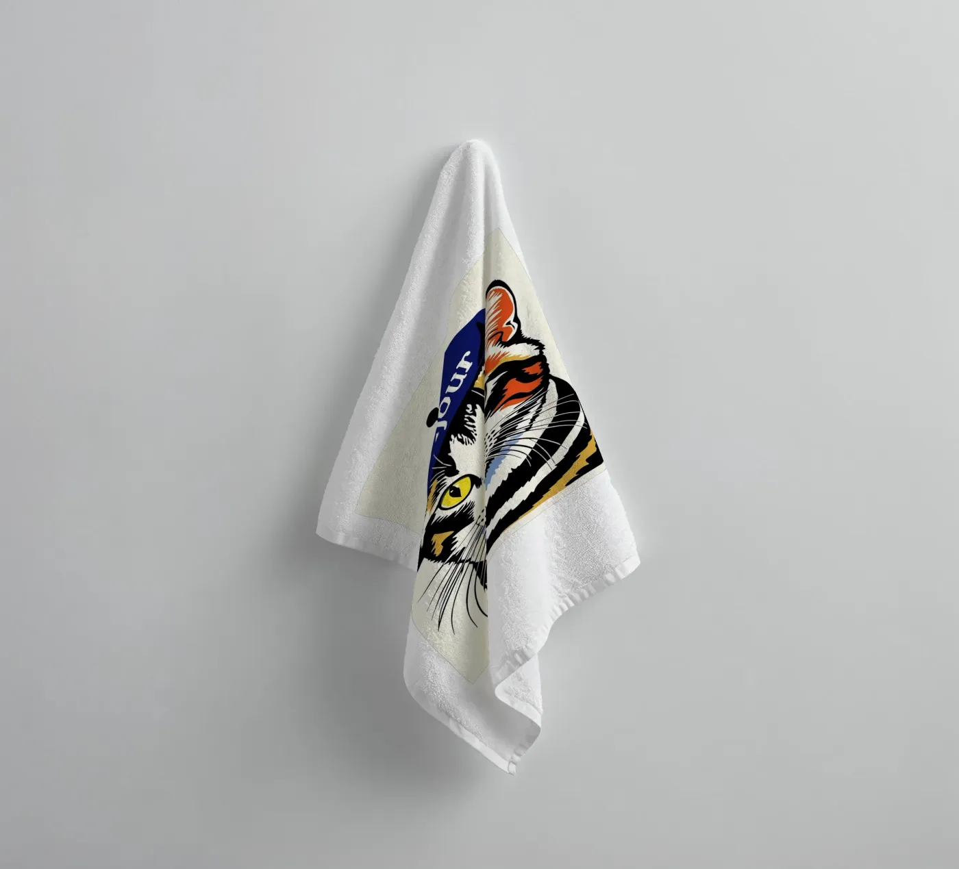 Hello Cat towel by Arjun