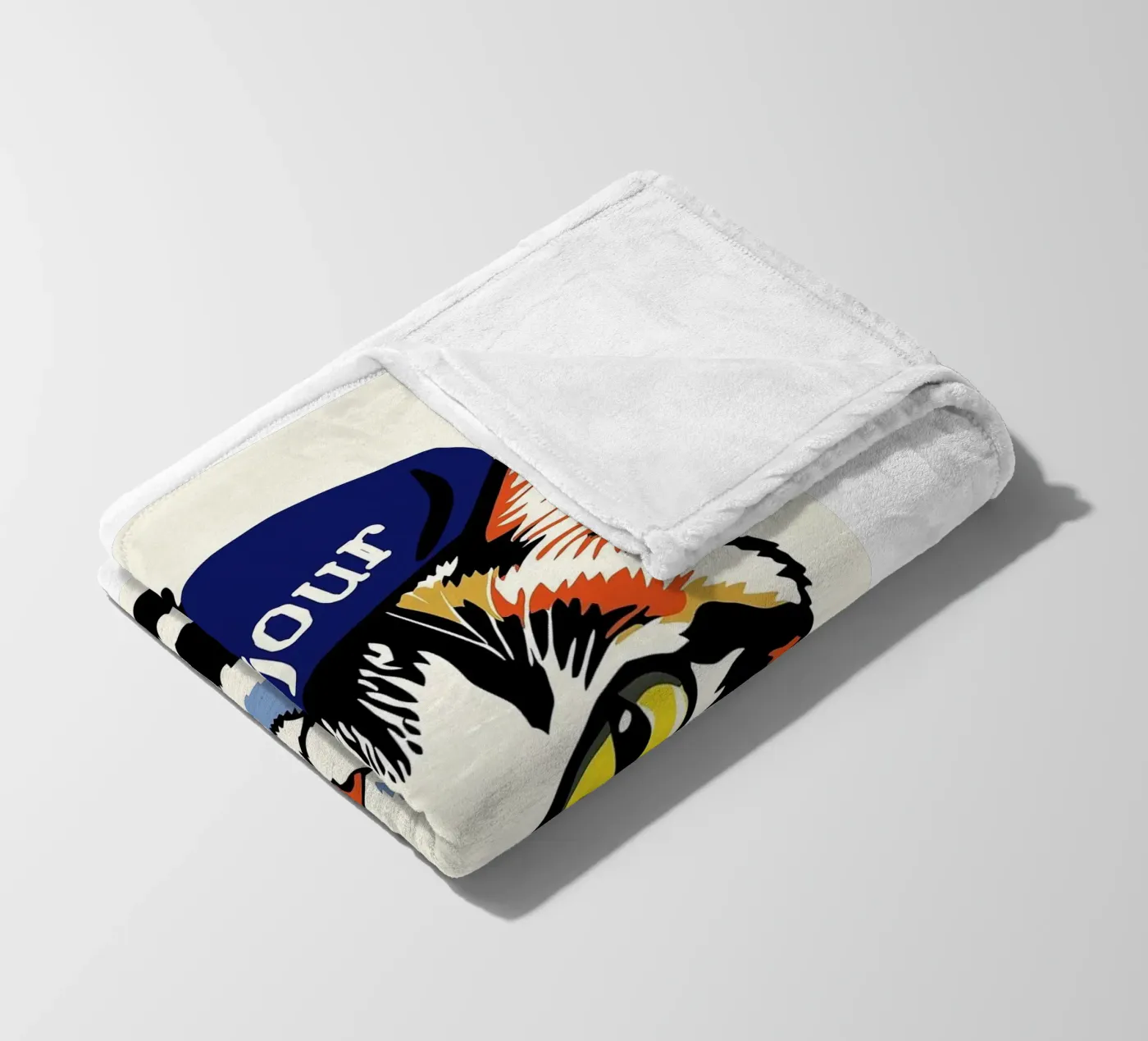 Hello Cat fleece blanket by Arjun