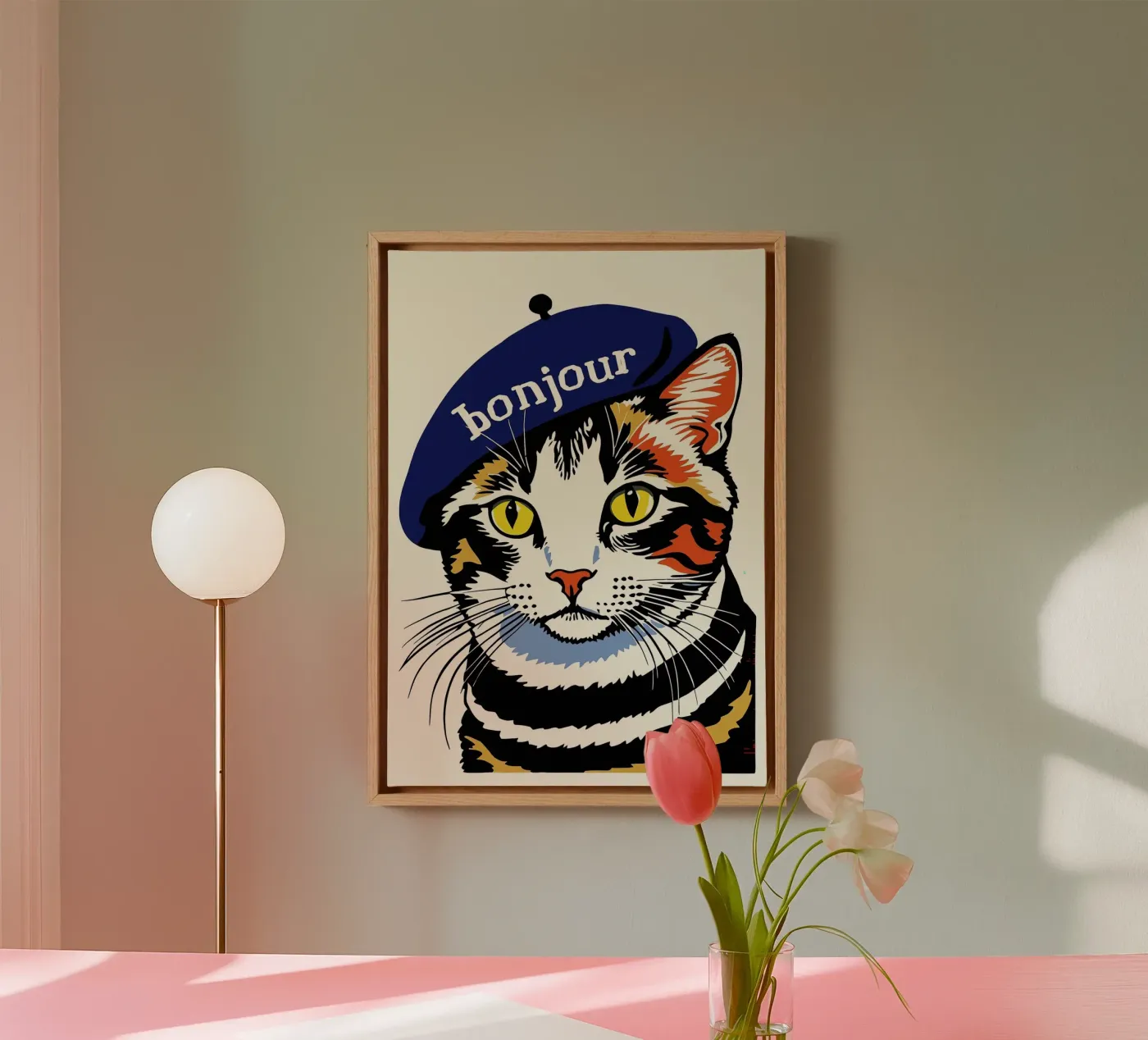 Hello Cat canvas by Arjun