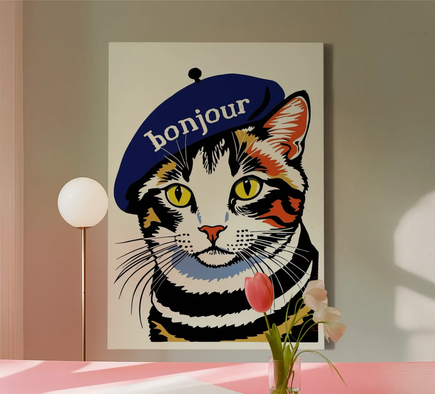 Hello Cat canvas by Arjun