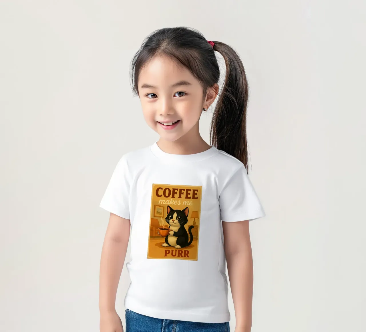 Il caffè mi fa fare le fusa t-shirt bambini da Arjun