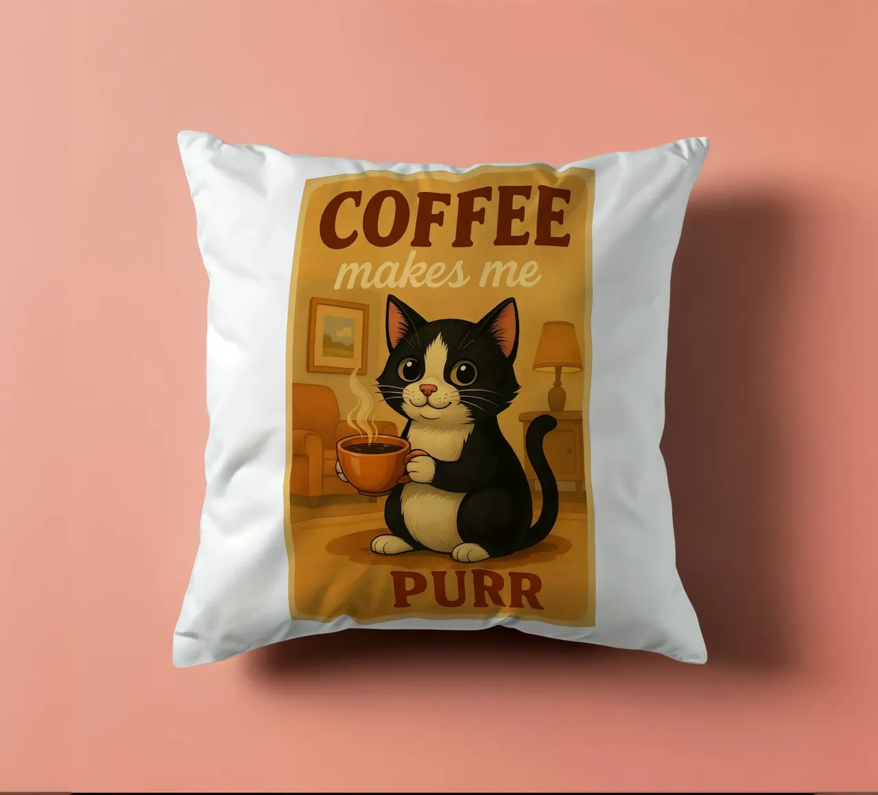 Il caffè mi fa fare le fusa cuscino da Arjun