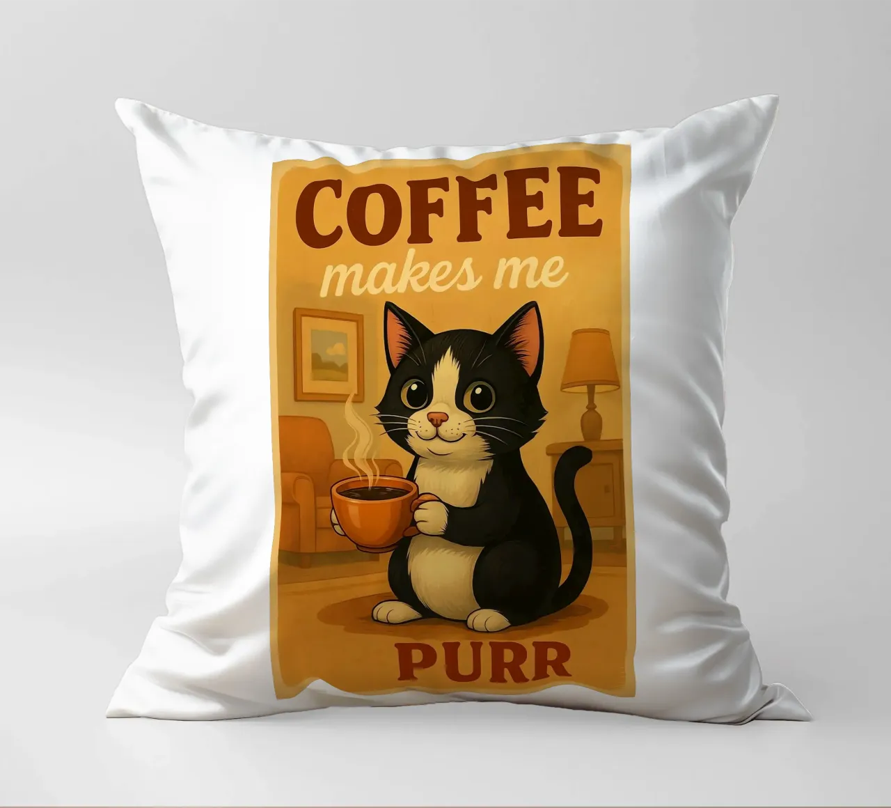 Il caffè mi fa fare le fusa cuscino da Arjun