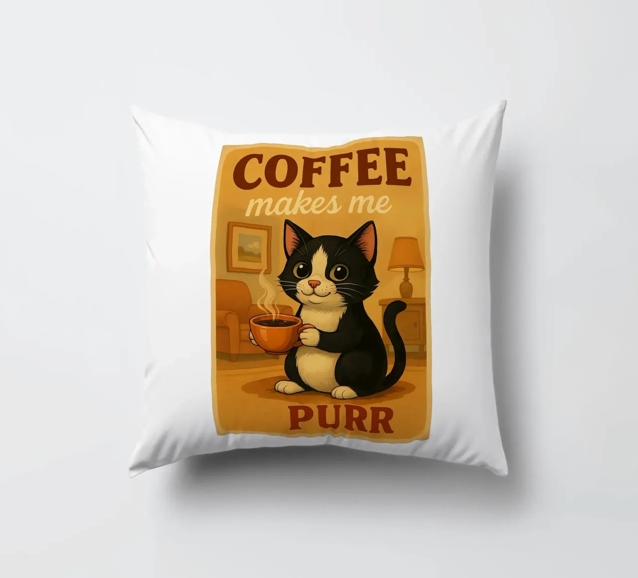 Il caffè mi fa fare le fusa cuscino da Arjun
