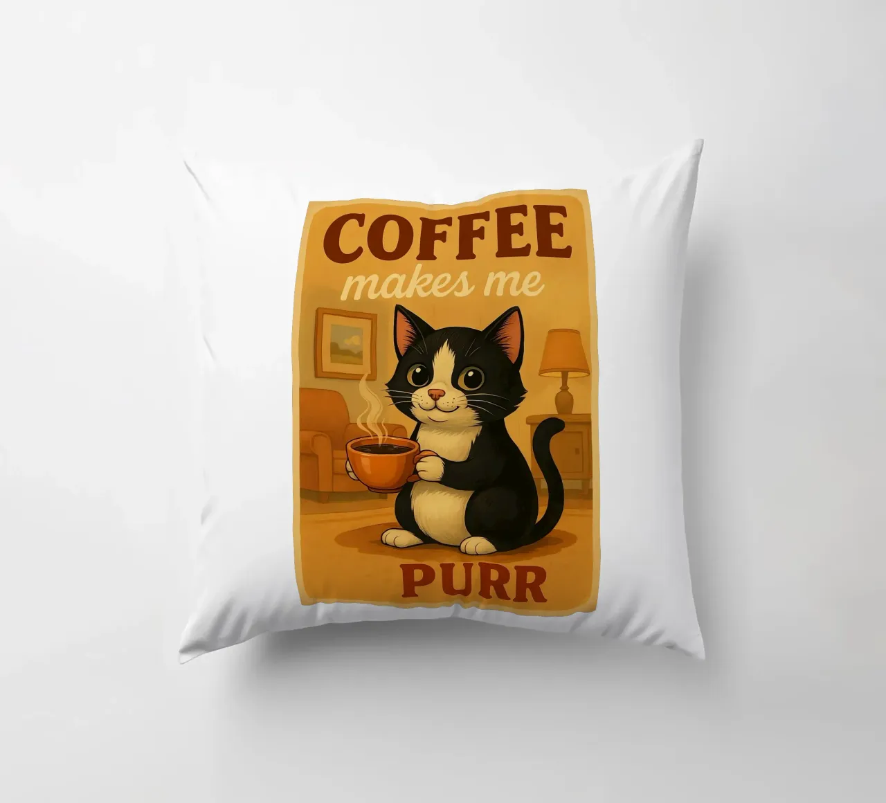 Il caffè mi fa fare le fusa cuscino da Arjun